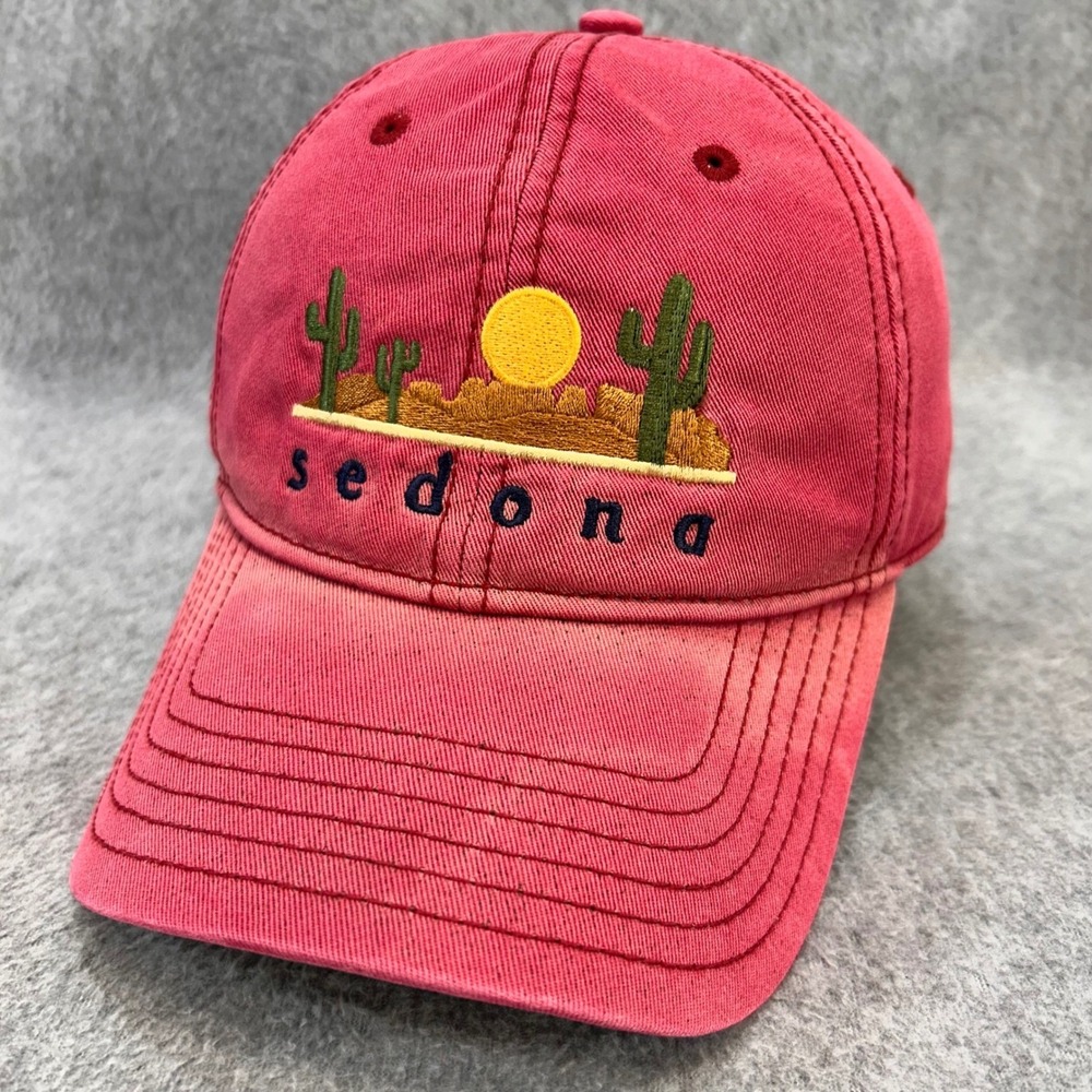 Sedona Desert Scene Mens Red Triangle Sport Baseball Hat Embroidered OSFM